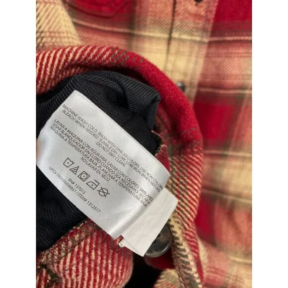 Orvis Heavyweight Flannel Shirt Jacket Red Plaid Shacket Men size Large Pockets - Picture 6 of 12